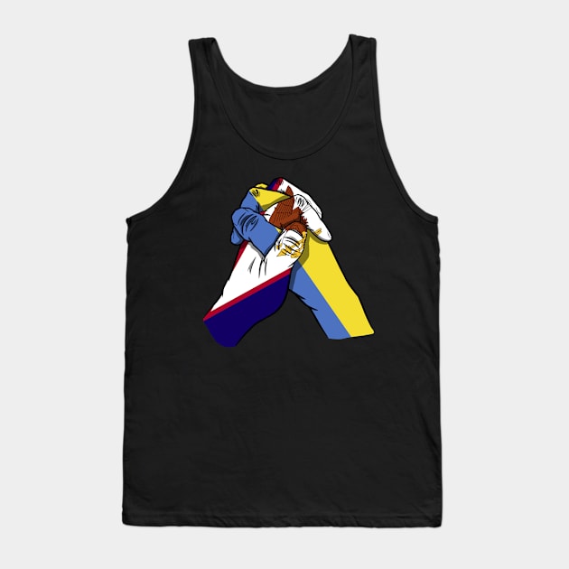 American Samoa and Ukraine Flags Holding Hands Ukraine American Samoa Roots Tank Top by BramCrye